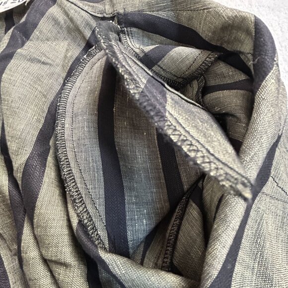 Opus 204 Seattle Vintage Striped Linen Long Coat Jacket Duster Robe Lagenlook - Picture 5 of 12